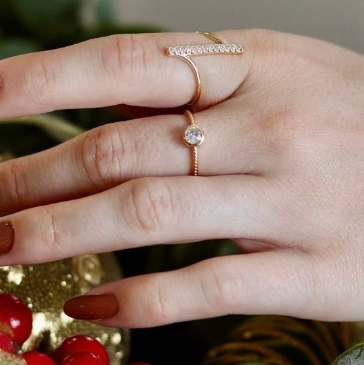 Anel Solitário Ajustável