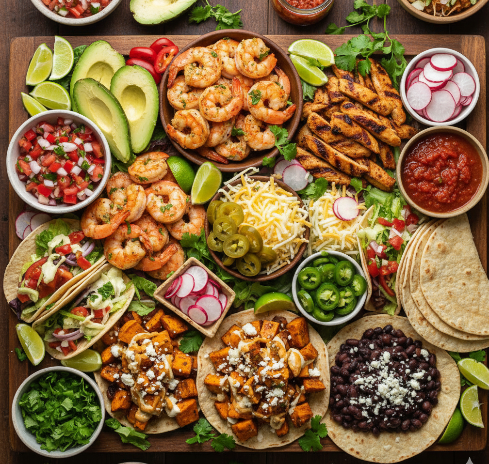 Arranged Food and Objects