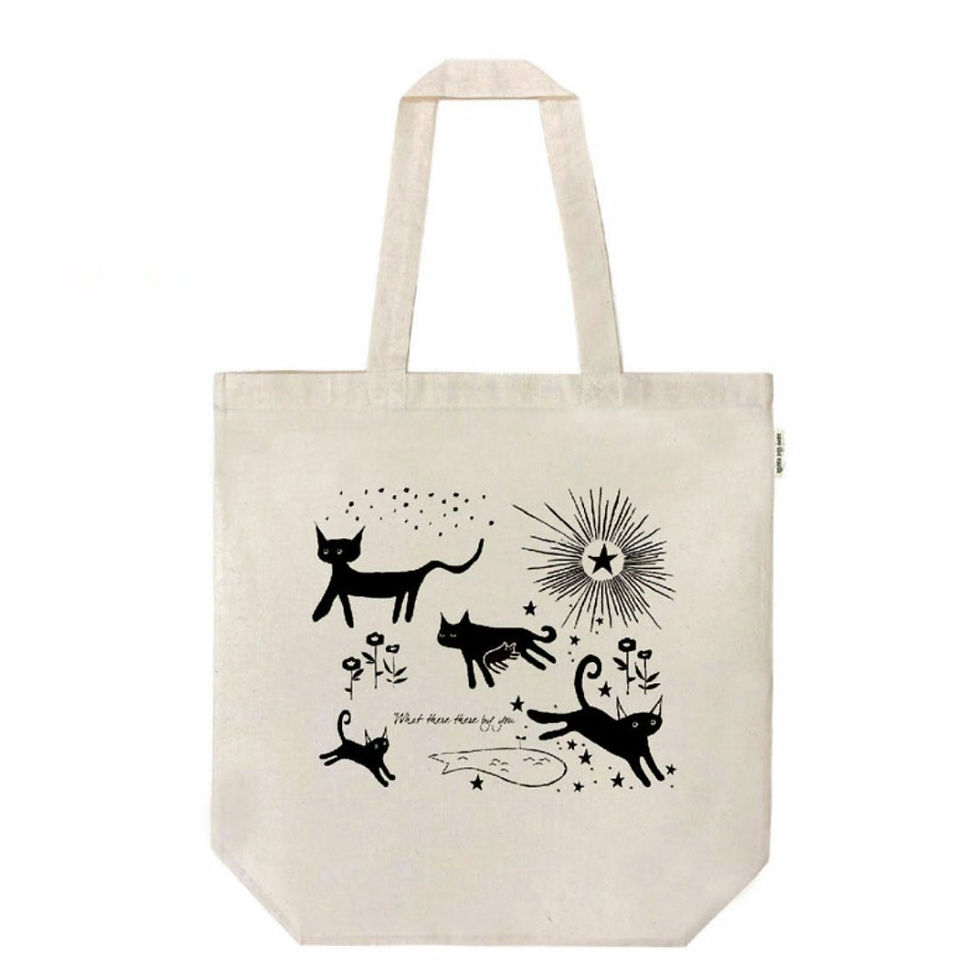 日本 DESIGNERS JAPAN save the earth 貓貓有機棉布袋 Organic Cotton Totebag (cat and star)