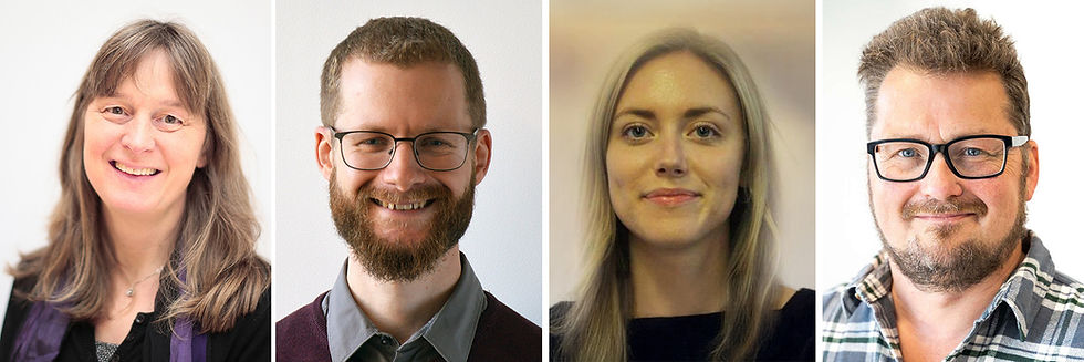 Forfatterne Hege Westskog, Mikkel Vindegg, Thea Sandnes og Kjetil Bjørklund