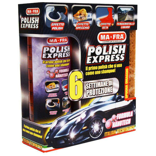 Polish Express kit with sponge and text: Effetto Polish, 6 settimane protezione.