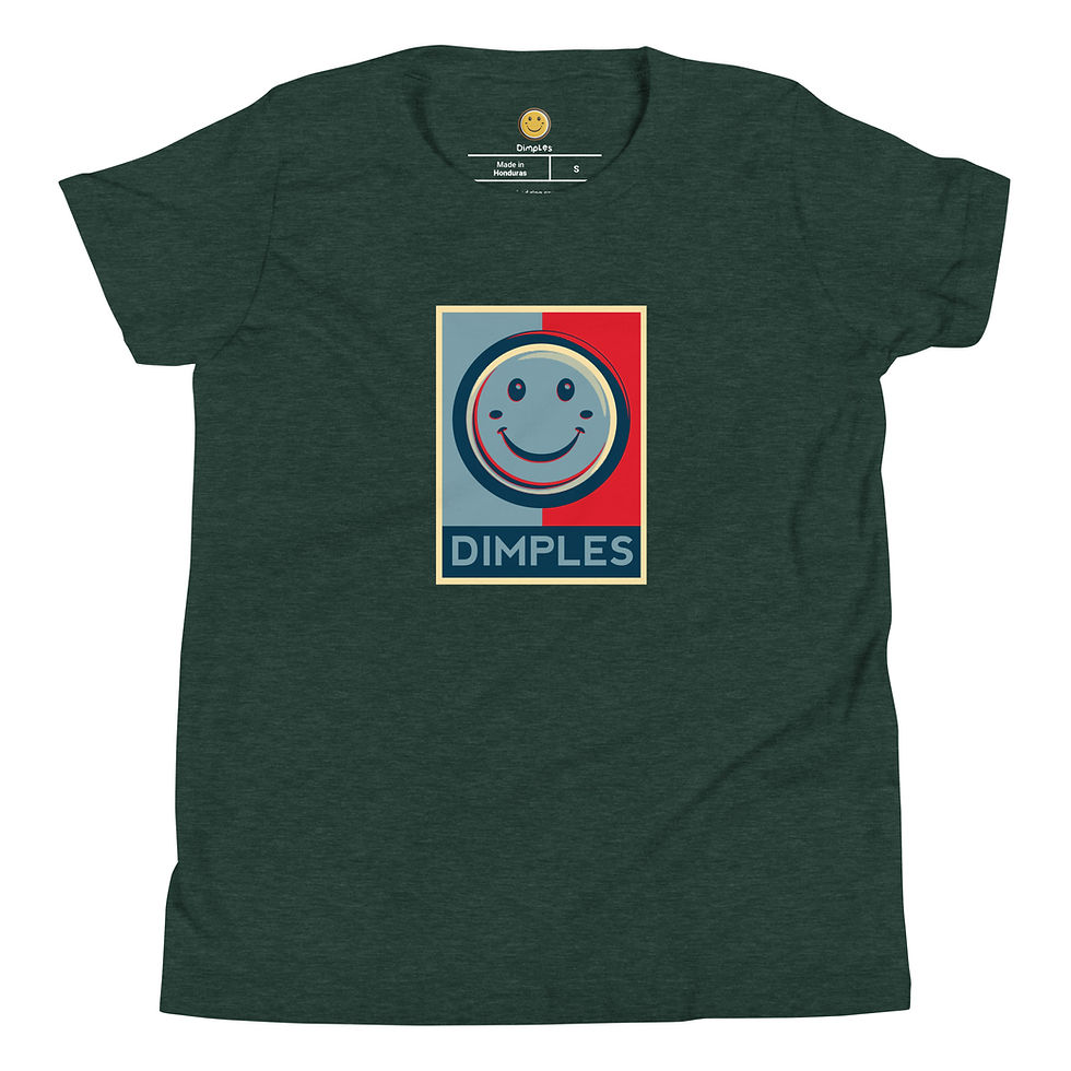 Thumbnail: Dimples Pop Art Youth Short Sleeve T-Shirt
