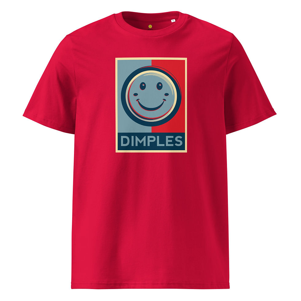 Thumbnail: Dimples Pop Art Unisex organic ribbed neck t-shirt