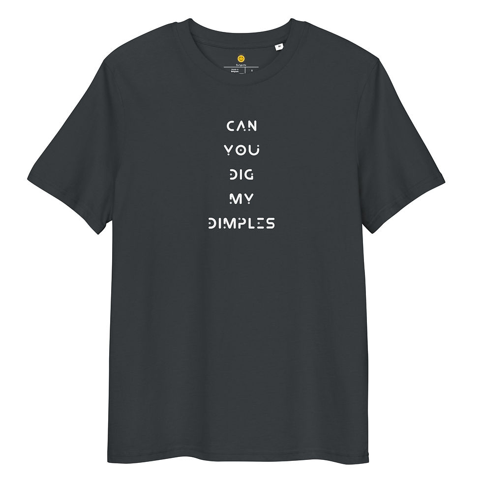 Thumbnail: Can You Dig My Dimples Unisex organic ribbed neck t-shirt