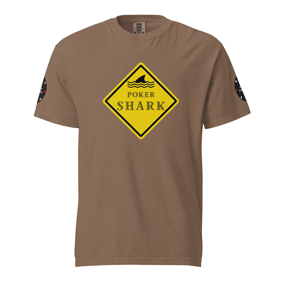 Thumbnail: Unisex "Warning: Poker Shark" Garment-dyed Heavyweight t-shirt