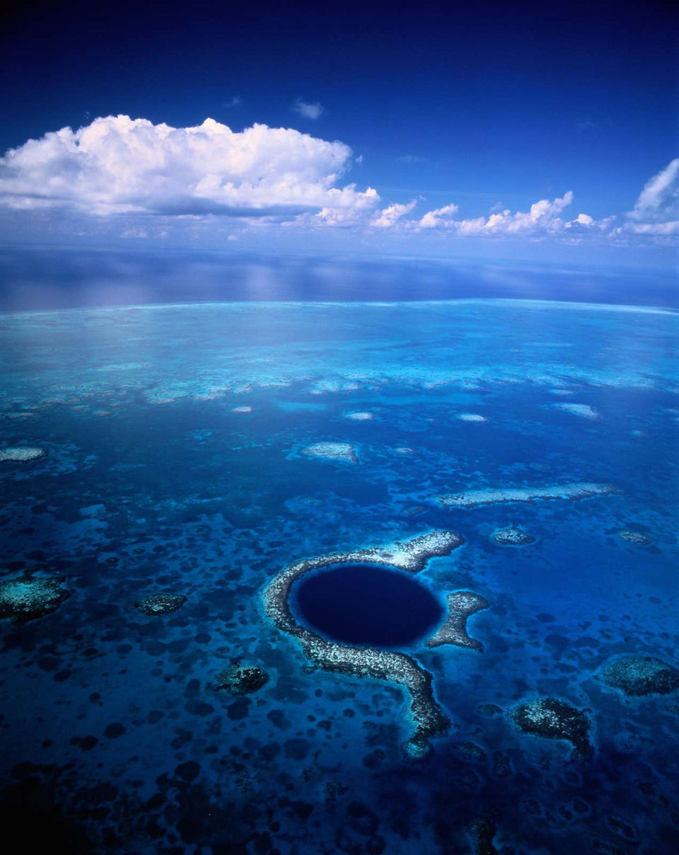 aerial view of ocean near Belize, Provided by Susan Eliuk