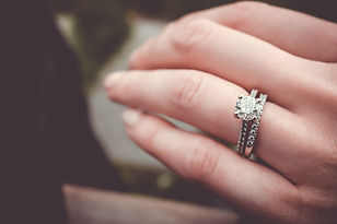 Close-up of engagement ring