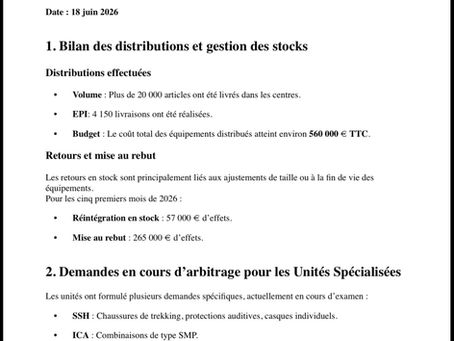Retour sur la commission Habillement, 18 juin 2026
