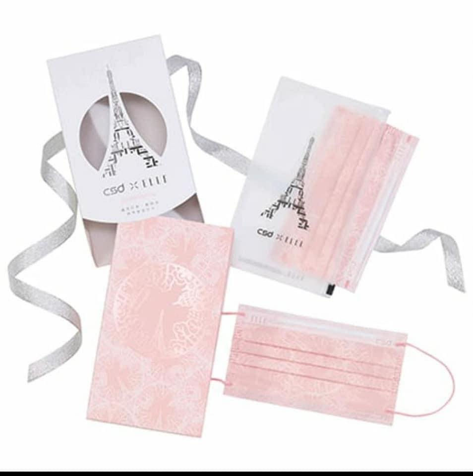 縮圖：台灣直送  CSD中衛 ELLE聯名款口罩（15枚、5個1小包 、口罩收納袋1個）
