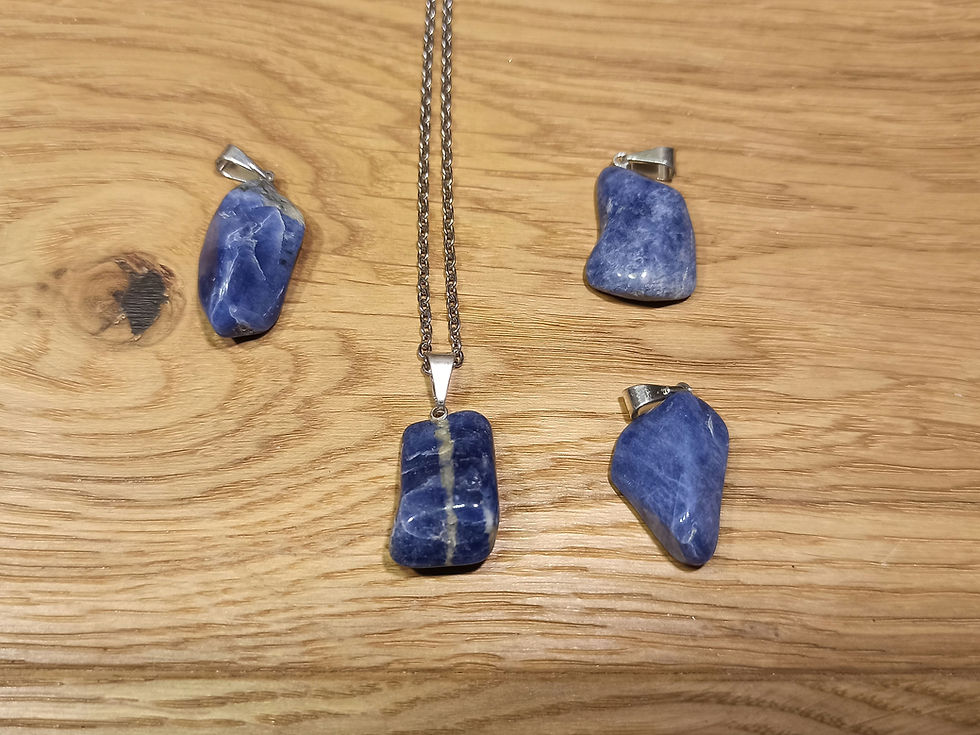 Pendentif pierre roulée Sodalite