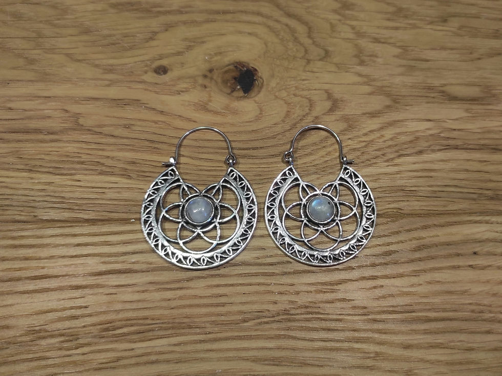 Boucles d'oreilles laiton argenté Péristérite