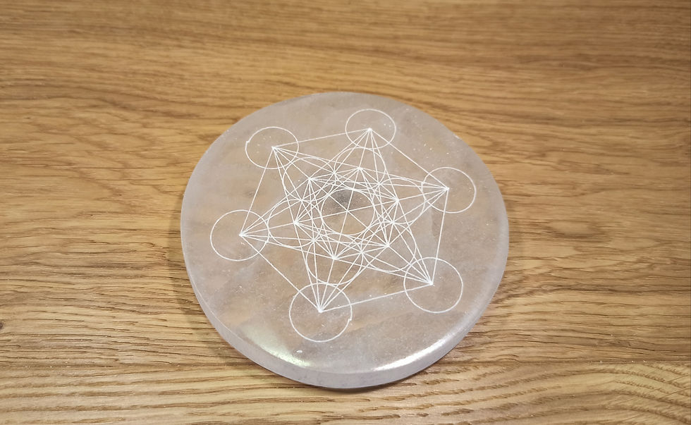 Socle sélénite Cube de Métatron