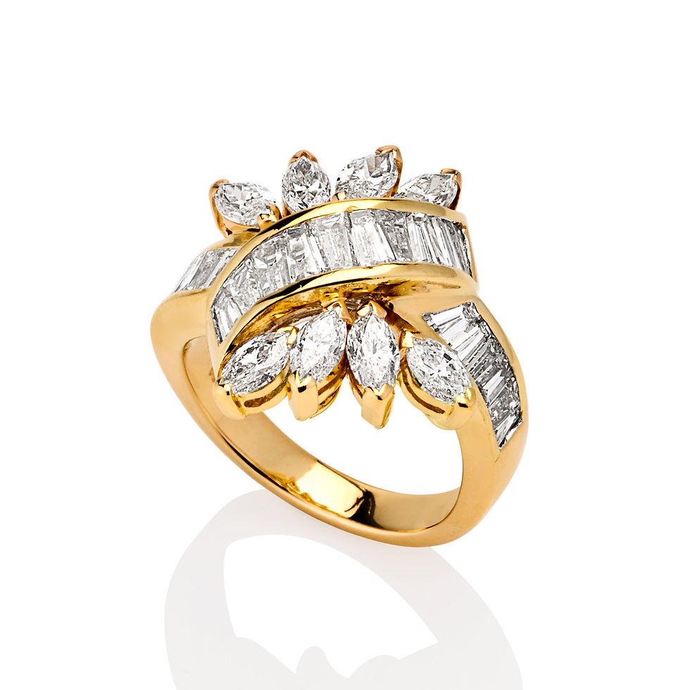 Thumbnail: 18ct Yellow Gold Diamond Cluster Ring