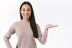 woman-casual-sweater-introduce-product-banner-present-corporate-advertisement-smiling-joyf
