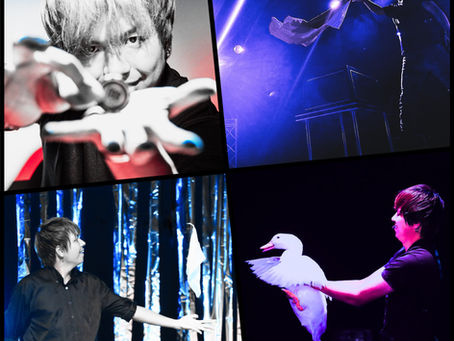 北海道・札幌で活動するマジシャン アッキーのステージマジックショーのパフォーマンス