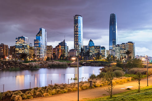 Skyline of buildings at Las Condes,  Vitacura and Providecnia districts in Santiago de Chi