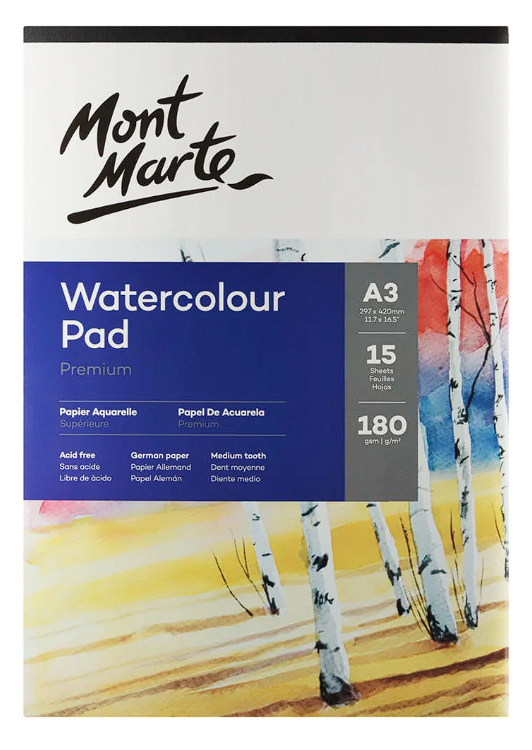Watercolour Pad German Paper A3 180gsm 15sht