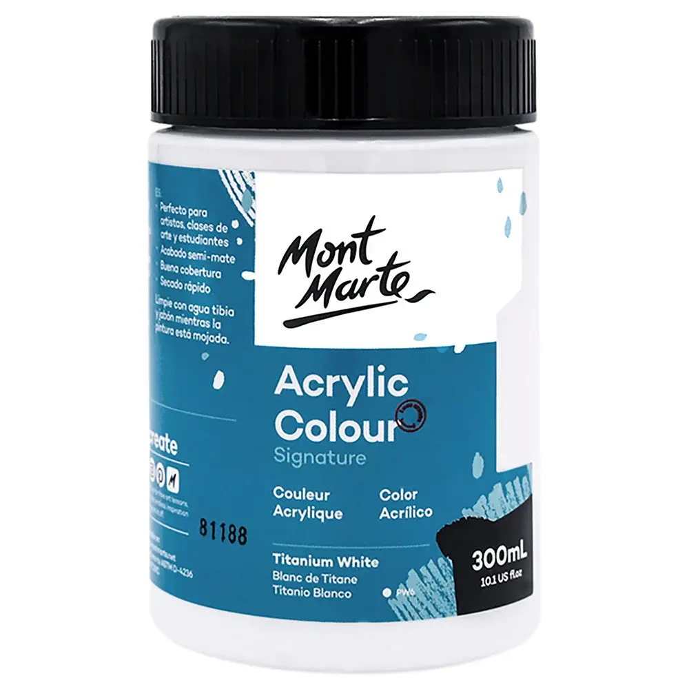 Acrylic Colour Paint 300ml - Titanium White