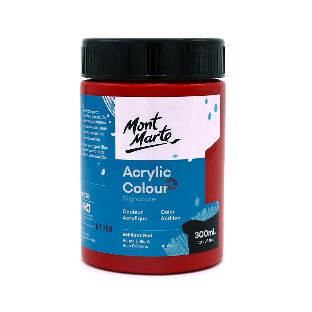 Acrylic Colour Paint 300ml - Brilliant red