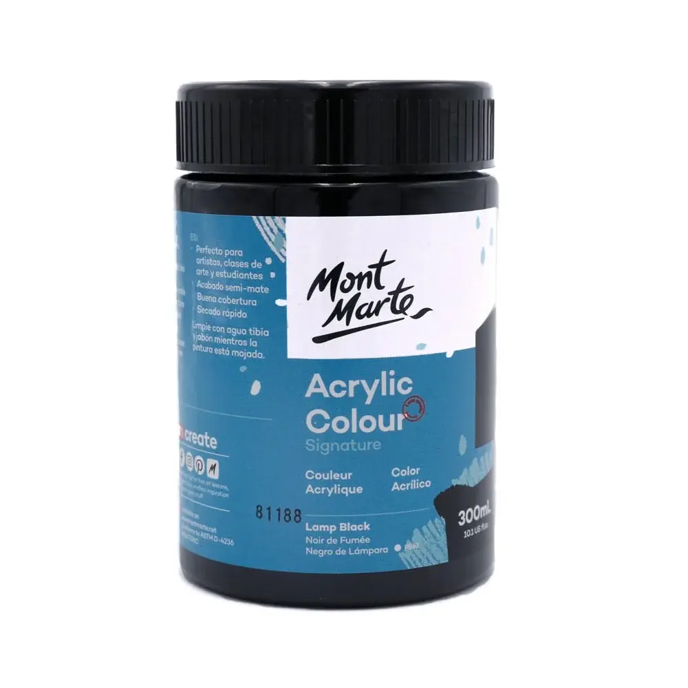 Acrylic Colour Paint 300ml - Lamp black