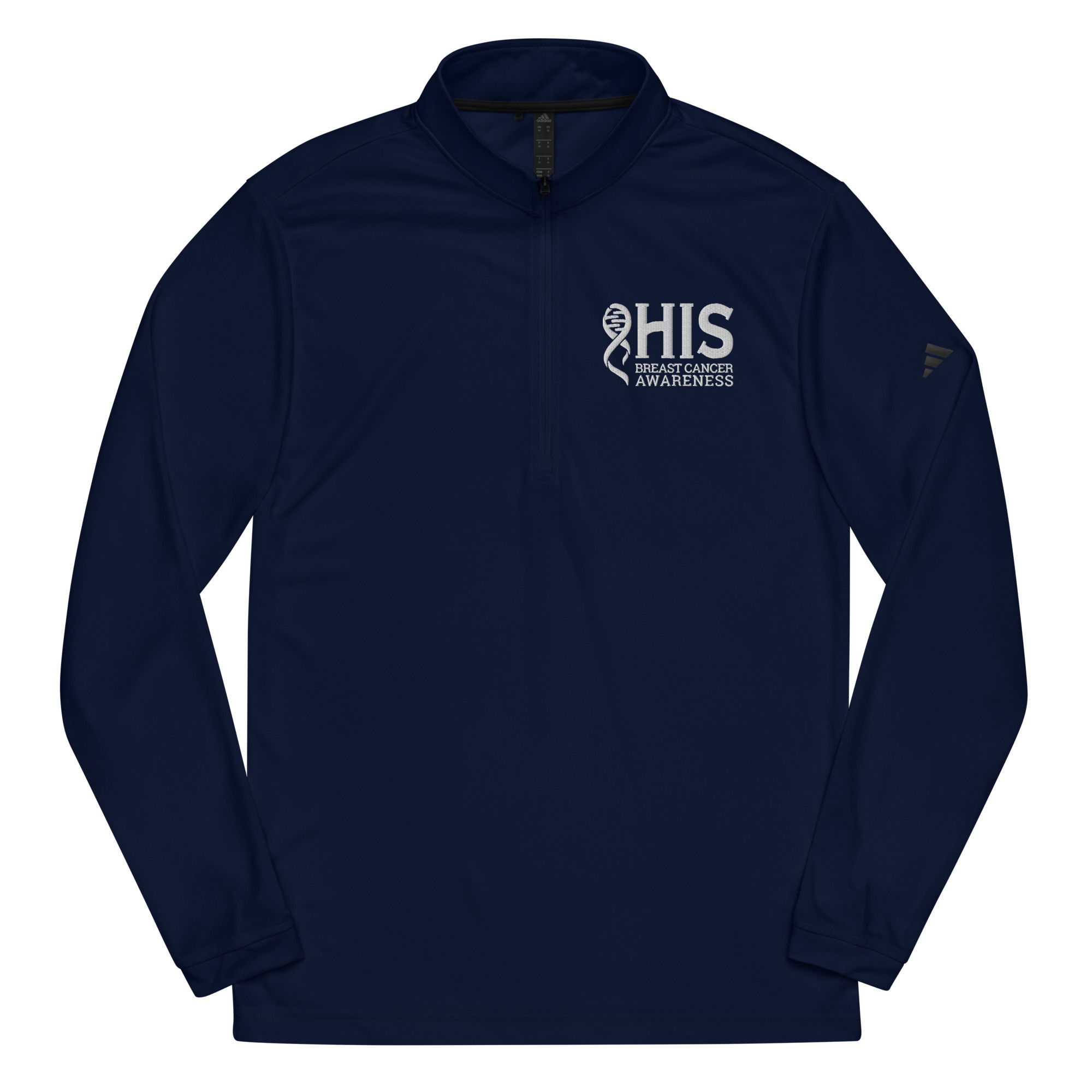 HIS Male Breast Cancer Awareness Logo Quarter Zip Pullover