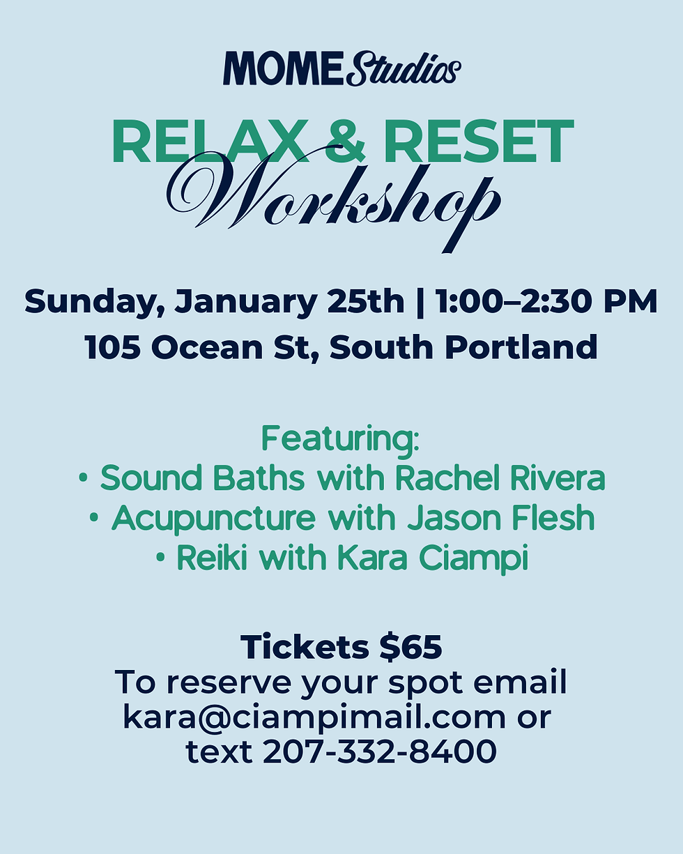 Relax and Reset Workshop with Acupuncture, Reiki, and Sound