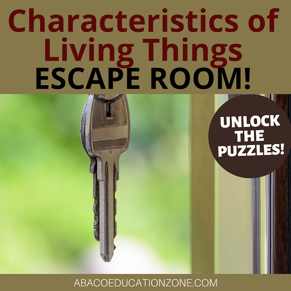 Characteristics of Living Things Escape Room