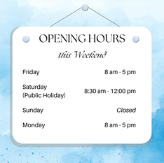 This Weekend Clinic Hours - Saturday 25/4/26