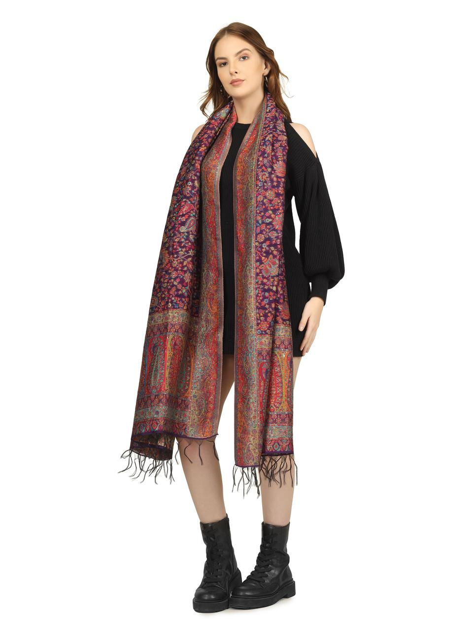 Thumbnail: Maroon & Navy Kani Silk Dupatta