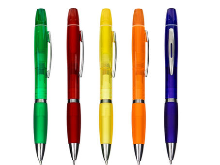 Caneta Plástica com Marca-Texto ... Cód. 09112