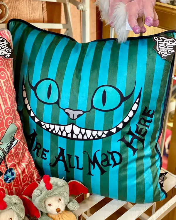 Coussin Alice We are all mad here Blue Shaker