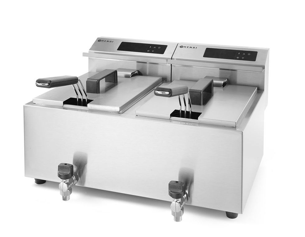 Miniaturbild: Friteuse Profi Line digital- mit Ablasshahn 2 x 8 l, 605x515x(H)345mm