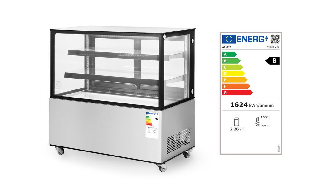 Kühlvitrine mit 2 Regalen, Arktic, 610L, 230V/500W, 1815x675x(H)1210mm