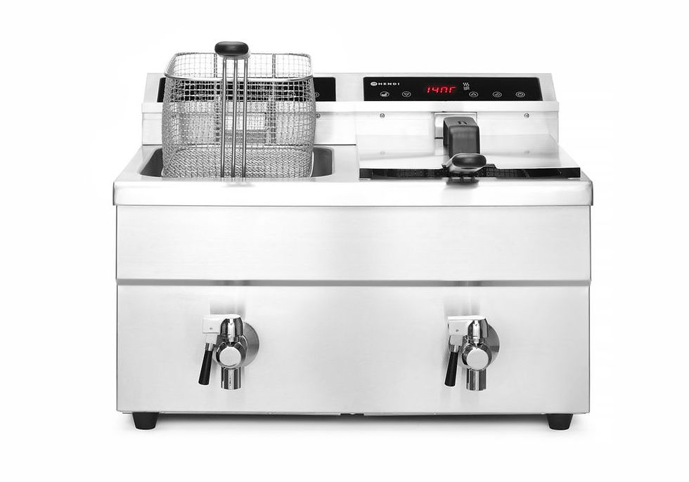 Miniaturbild: Induktionsfritteuse - mit Ablasshahn 2x8 l, 580x485x(H)406mm