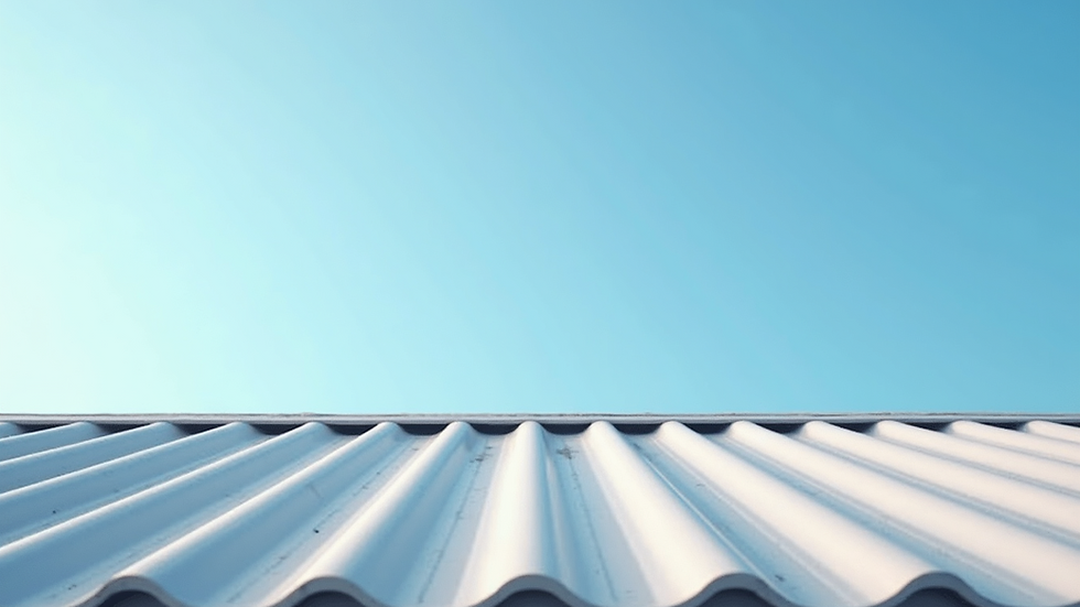 Eye-level view of a clean roof with clear blue sky