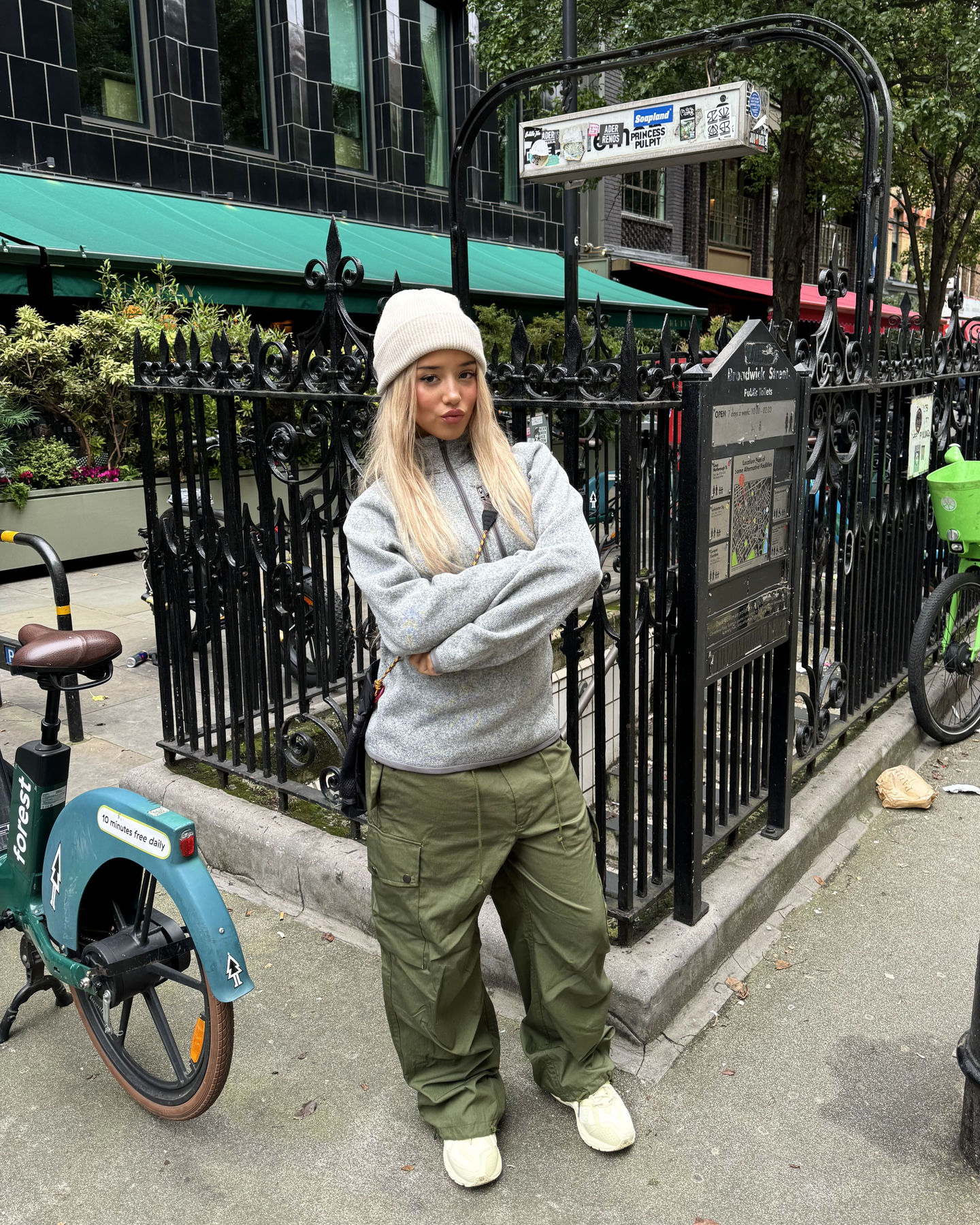 cute female streetwear model in soho
