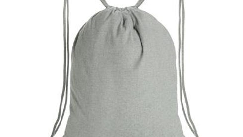 Impact AWARE™ Recycled cotton drawstring backpack 145g - Anthracite