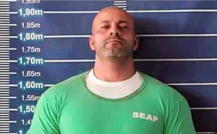 O ex-deputado bolsonarista Daniel Silveira quando deu entrada no regime carcerário em 2022 (Reprodução)