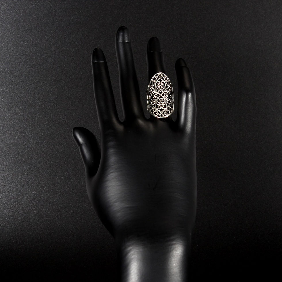 Thumbnail: Oval Filigree Sterling Silver Ring