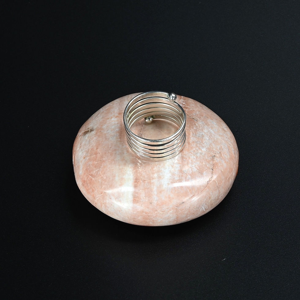 Thumbnail: Five Row Flat Silver Coil Ring