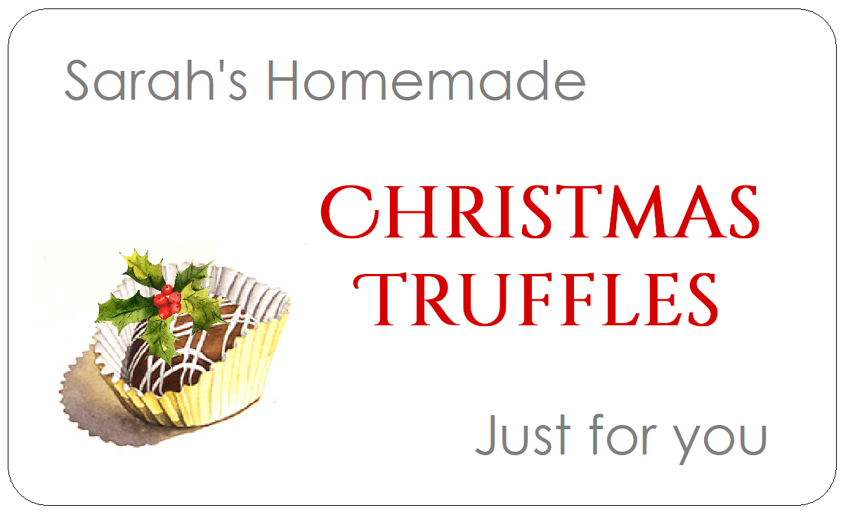 Homemade Christmas Truffles Labels Chocolate Stickers
