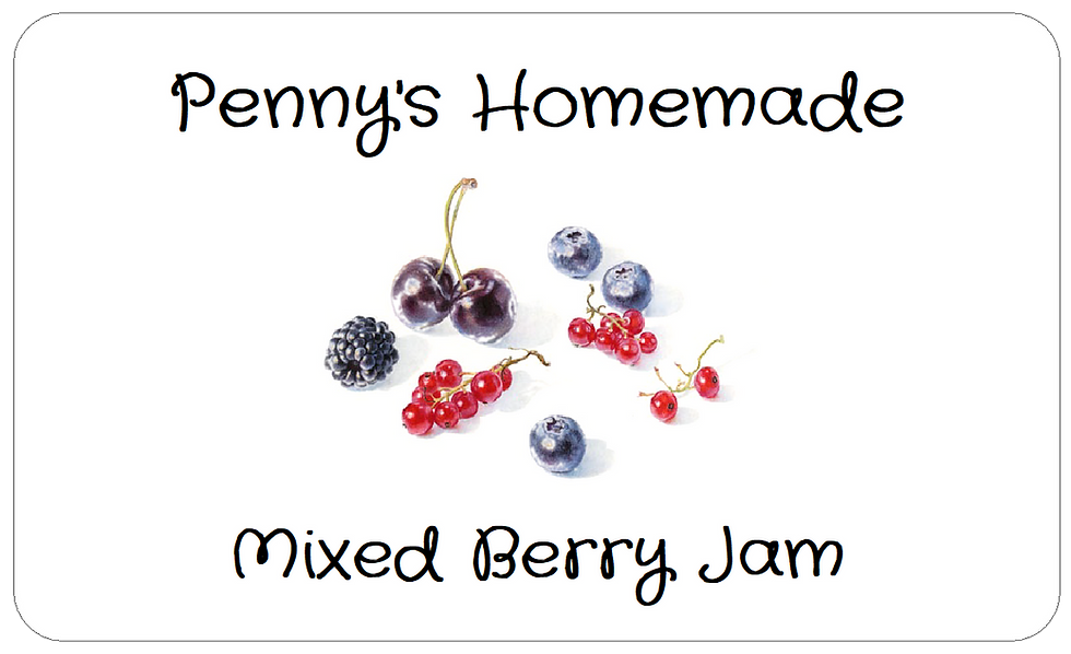 Homemade Mixed Berry Jam stickers self-adhesive preserve labels