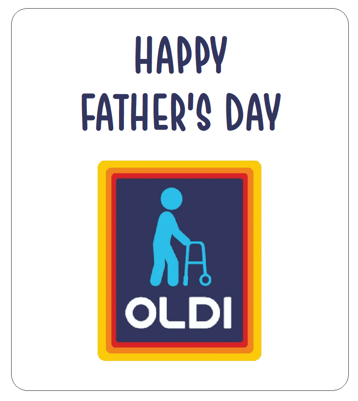 Happy Father's Day Stickers | Funny Oldi Aldi Logo