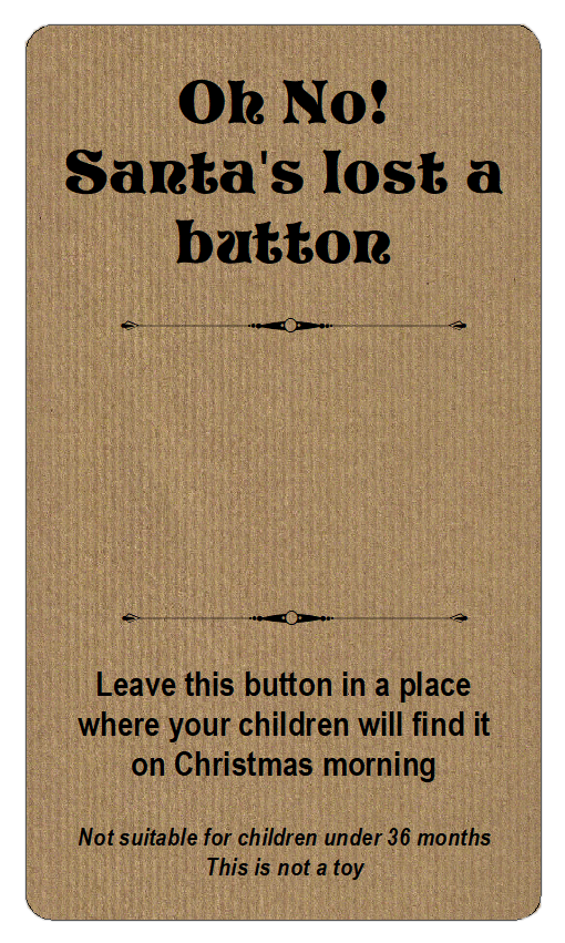 Santa's Lost Button Labels Kraft Style stickers