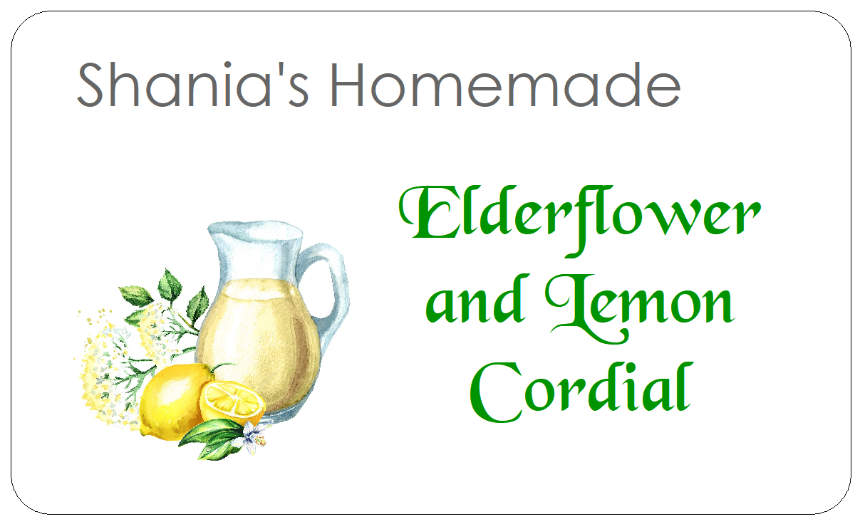 Personalised Elderflower and Lemon Cordial Drink Stickers | Homemade Elderberry Sticky Labels