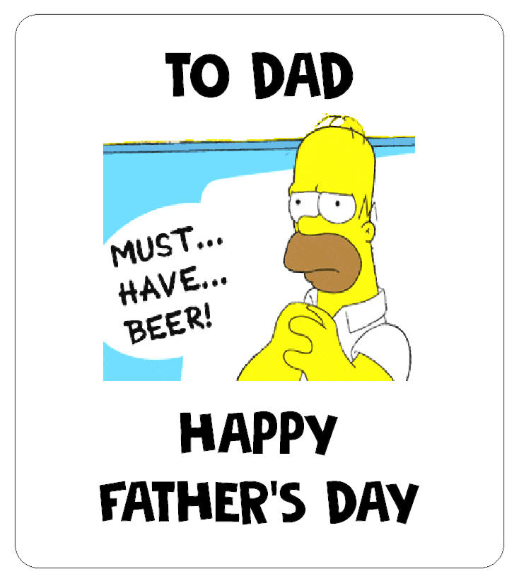Fun Beer Bottle Father's Day Stickers | Homer Simpson Must Have Beer Labels