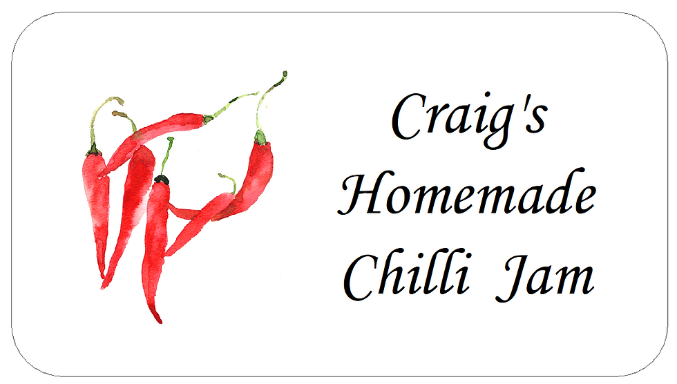Mini Homemade Chilli Jam stickers self-adhesive preserve labels