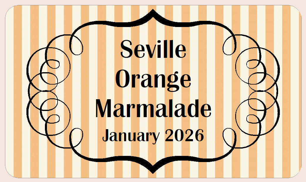Pretty Orange Striped Marmalade Jar Labels