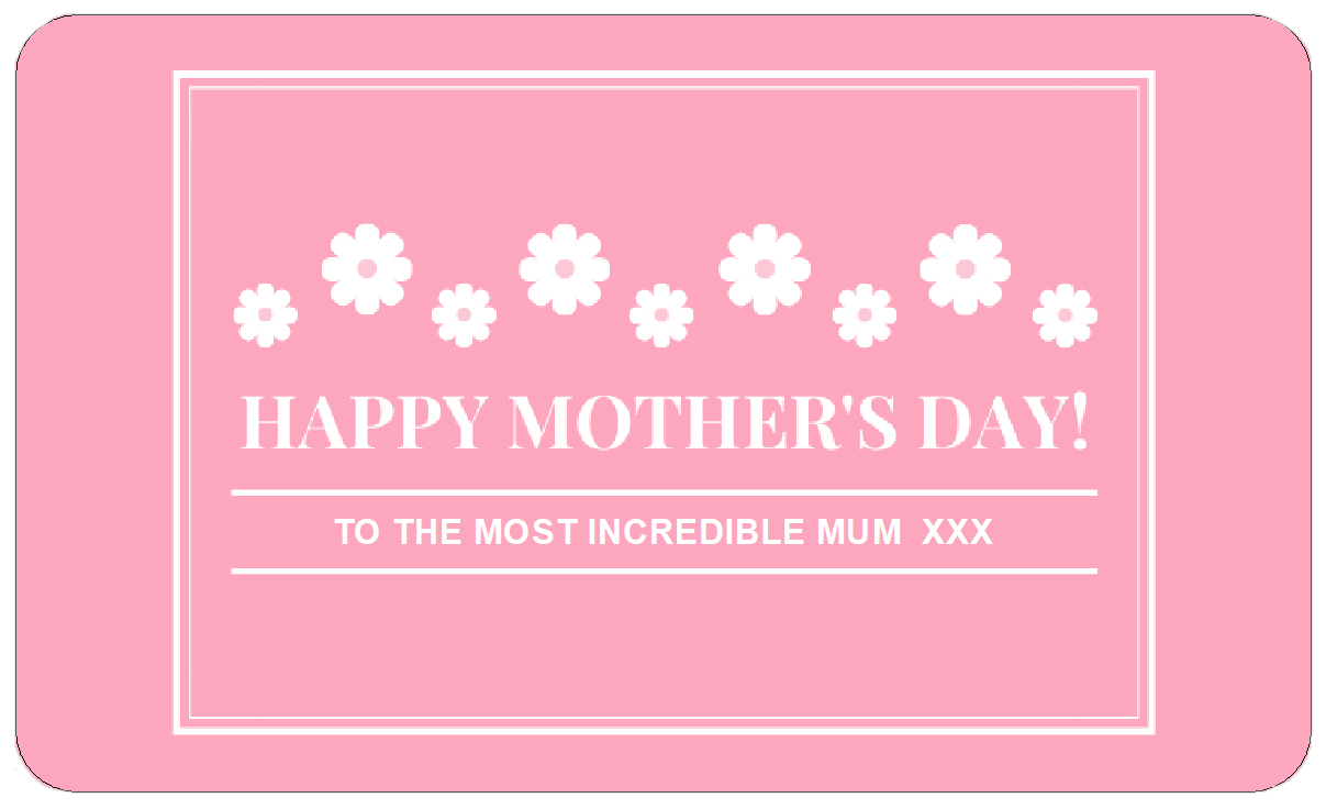Mother's Day Gift Stickers Rectangular Pink and White Daisies Labels