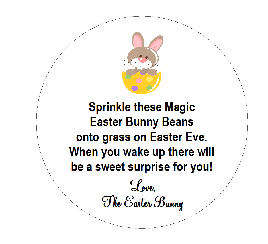 Circular Magic Easter Beans Stickers Self-Adhesive Labels for Chocolate Gifts